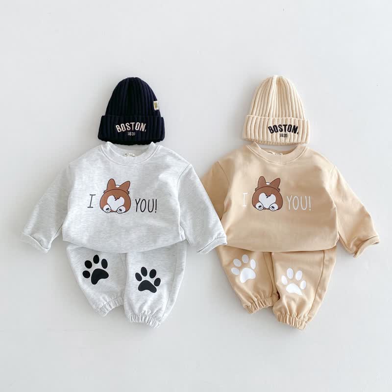 I LOVE YOU Toddler 2-Piece Dog Set