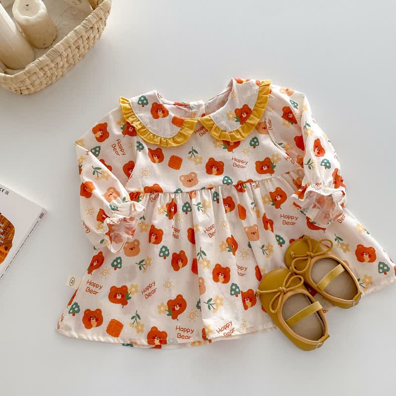 HAPPY BEAR Baby Sun Flower Dress