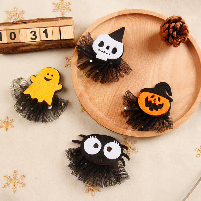 Baby Ghost Pumpkin Halloween Hair Clips