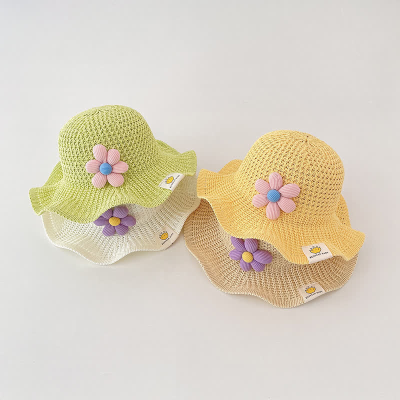 Baby Lovely 3D Flower Straw Hat