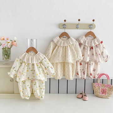 Baby 2-Piece Doll Collar Sweet Pajamas Set