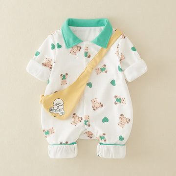 Baby Heart Bear Romper with Bag