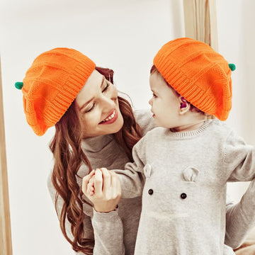 Mommy an Me Halloween Pumpkin Beanie