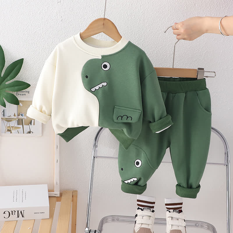 Toddler 2-Piece Lovely Dinosaur Sweatsuit Set