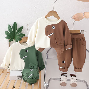 Toddler 2-Piece Lovely Dinosaur Sweatsuit Set