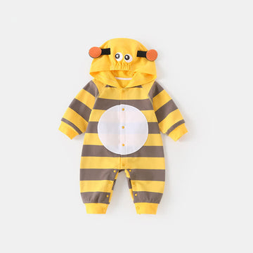 Baby Honeybee Striped Hooded Romper