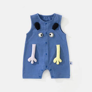 Baby Blue Dog Sleeveless Romper