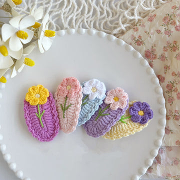 Baby Flower Sweet Knitted Hair Clips