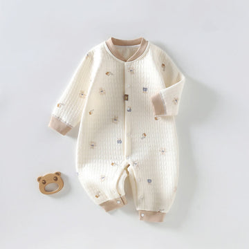 Baby Bear Bread Beige Pajamas Romper