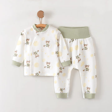 Baby 2-Piece Green Sika Deer Pajamas Set