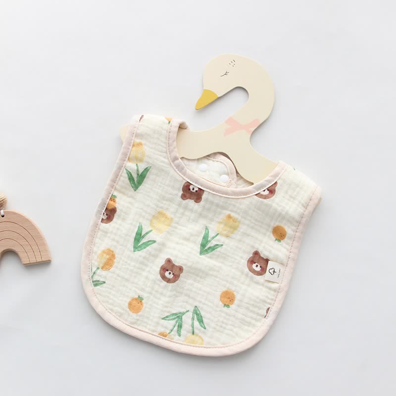 Baby Cute U-shaped Snap Fastener Bib