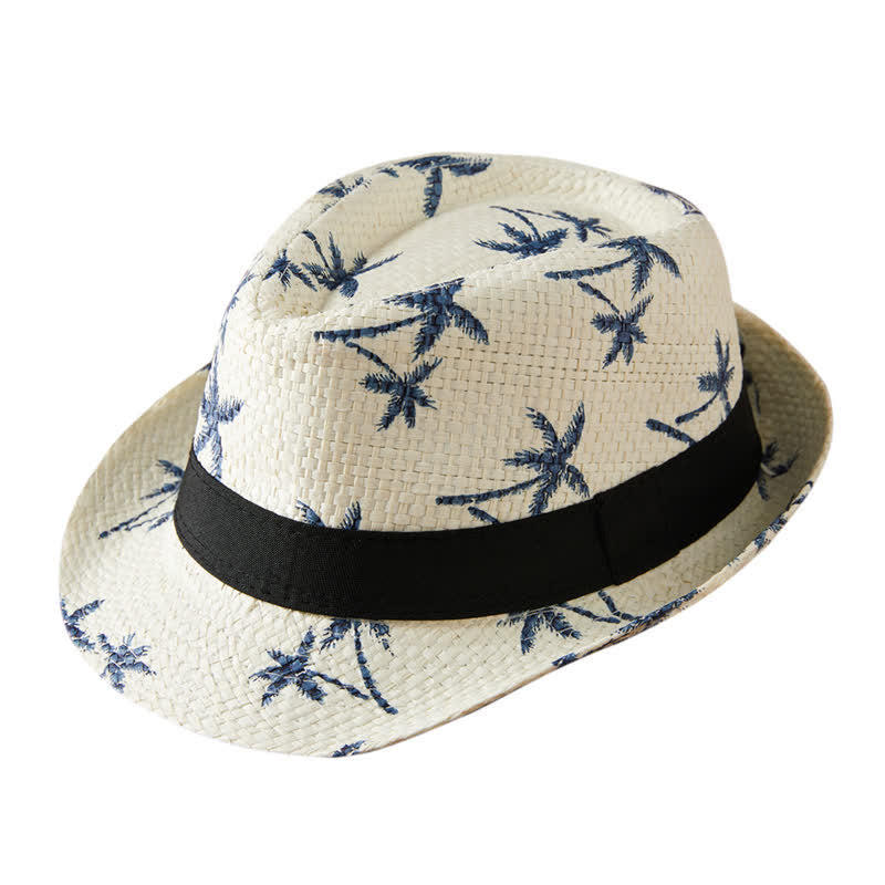 Family Matching Tree Print Straw Hat