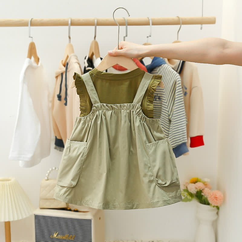 Toddler Girl 2-Piece Green Worker Set