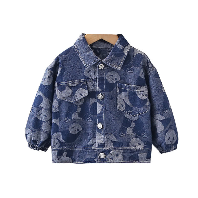 Toddler Vintage Blue Panda Denim Jacket