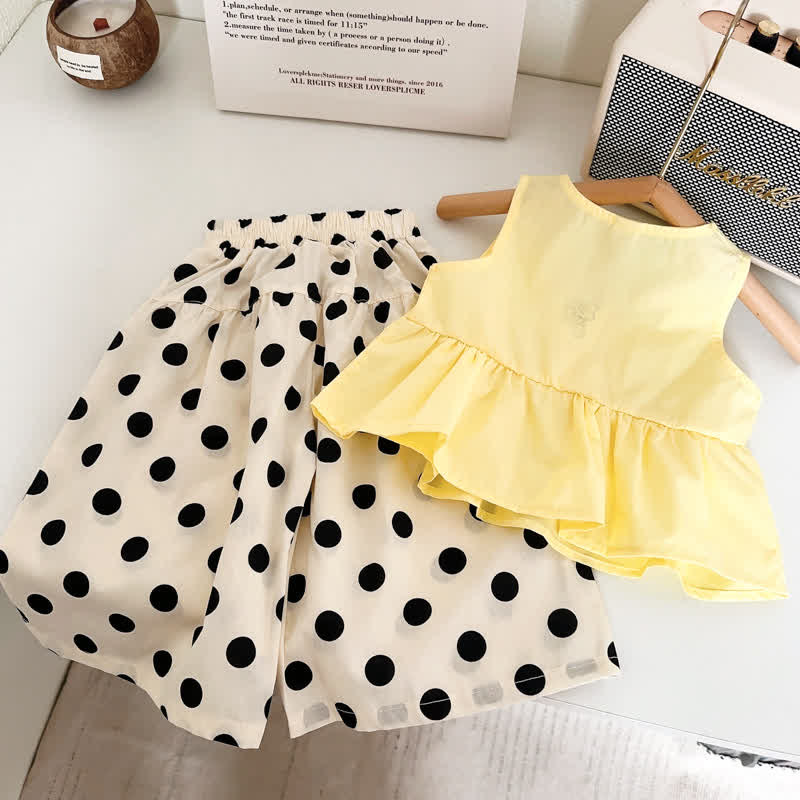 Toddler 2-Piece Yellow Dots Sleeveless Set