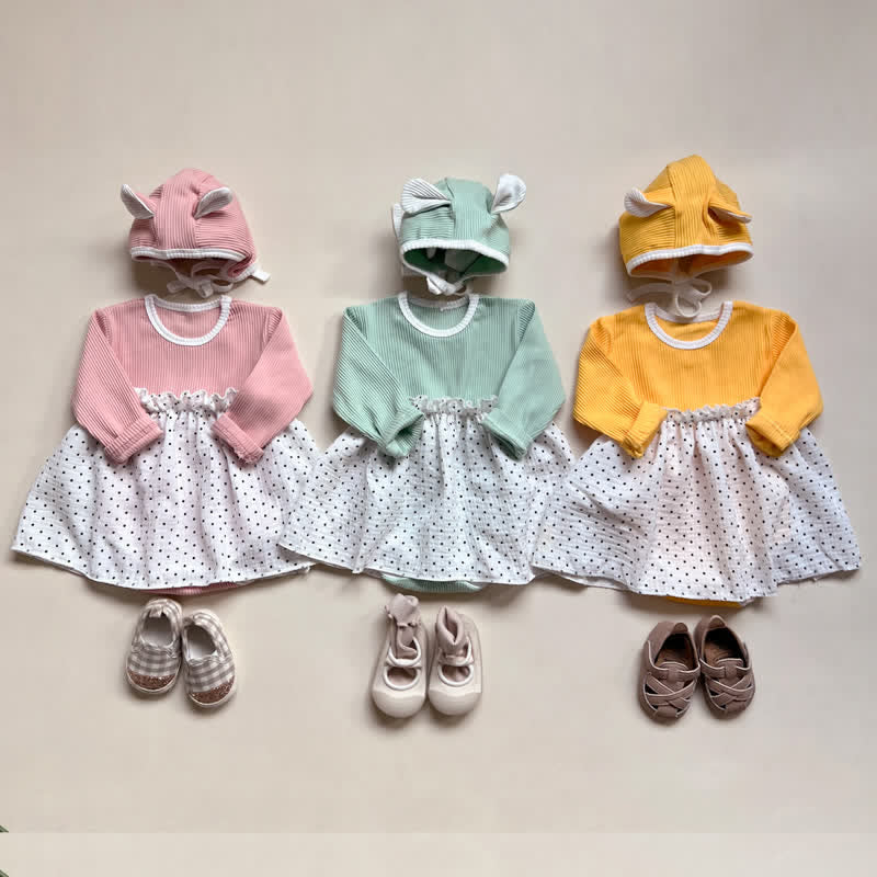 Baby Lovely Bodysuit with Bonnet/Skirt