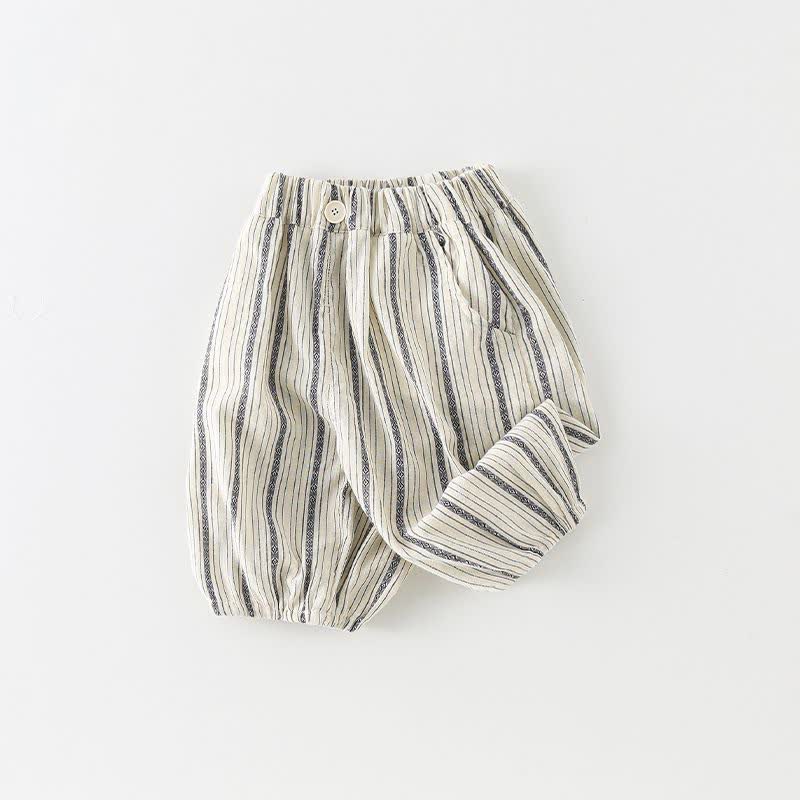 Toddler Boy Loose Vertical Striped Shorts