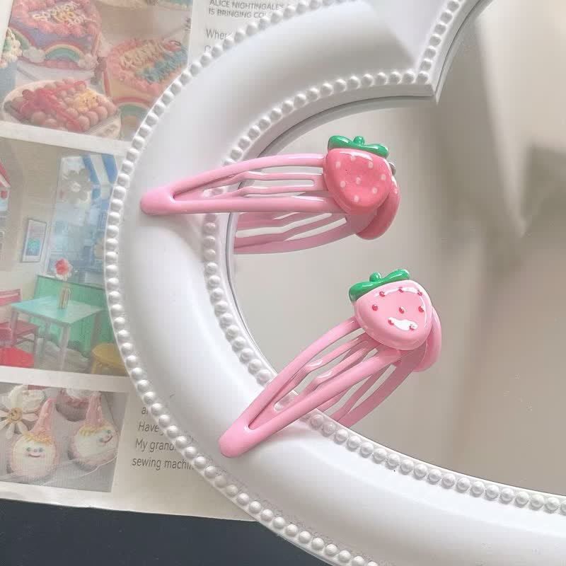 Baby Sweet Strawberry Pink Hair Clips