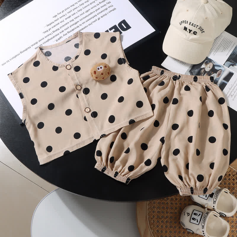 Toddler 2-Piece Cookie Brown Dots Set