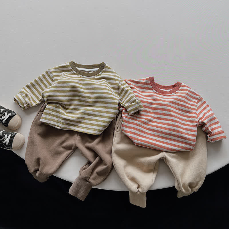 Toddler Simple Striped Casual T-shirt