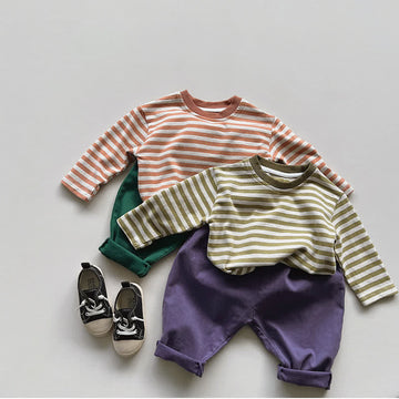 Toddler Simple Striped Casual T-shirt