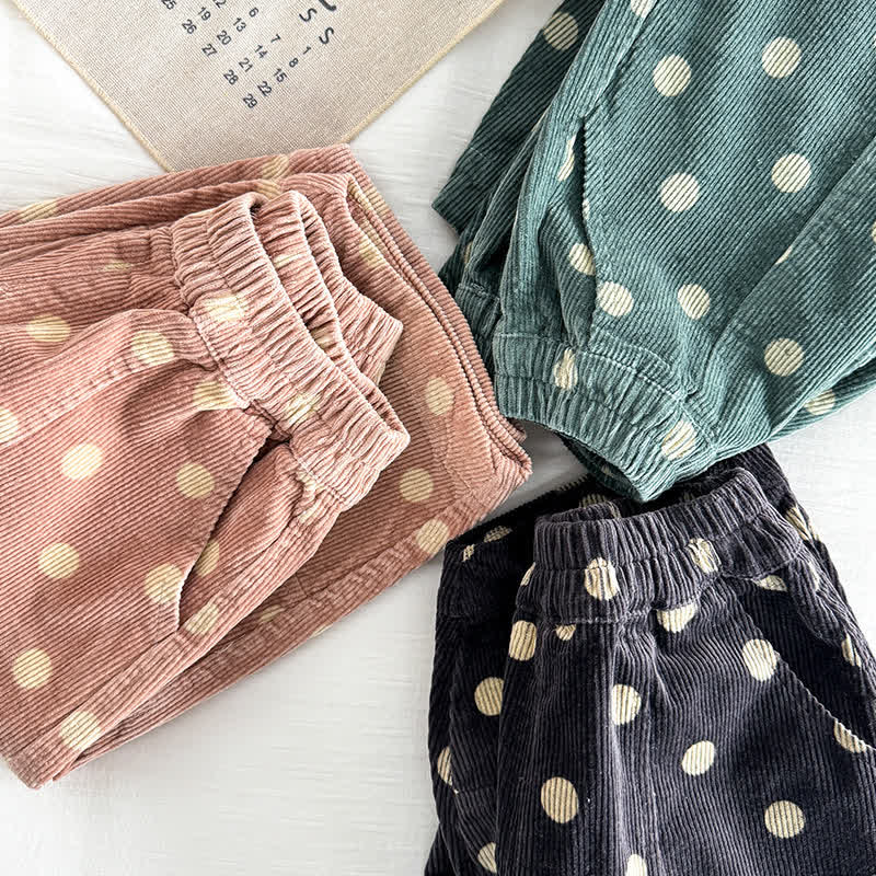 Toddler Pastoral Dots Corduroy Pants