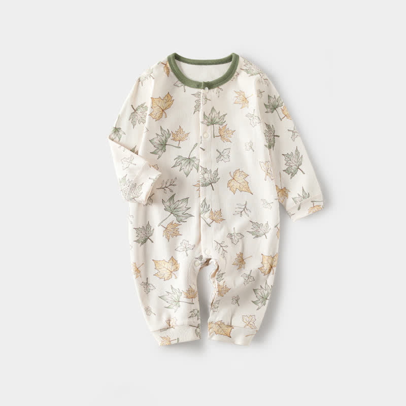 Baby Maple Leaf Beige Soft Romper