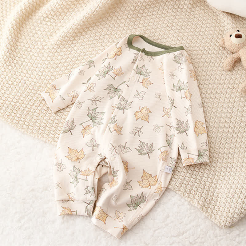 Baby Maple Leaf Beige Soft Romper