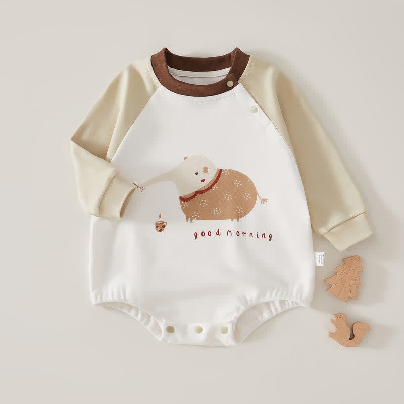 GOOD MORNING Baby Cute Mouse Bodysuit