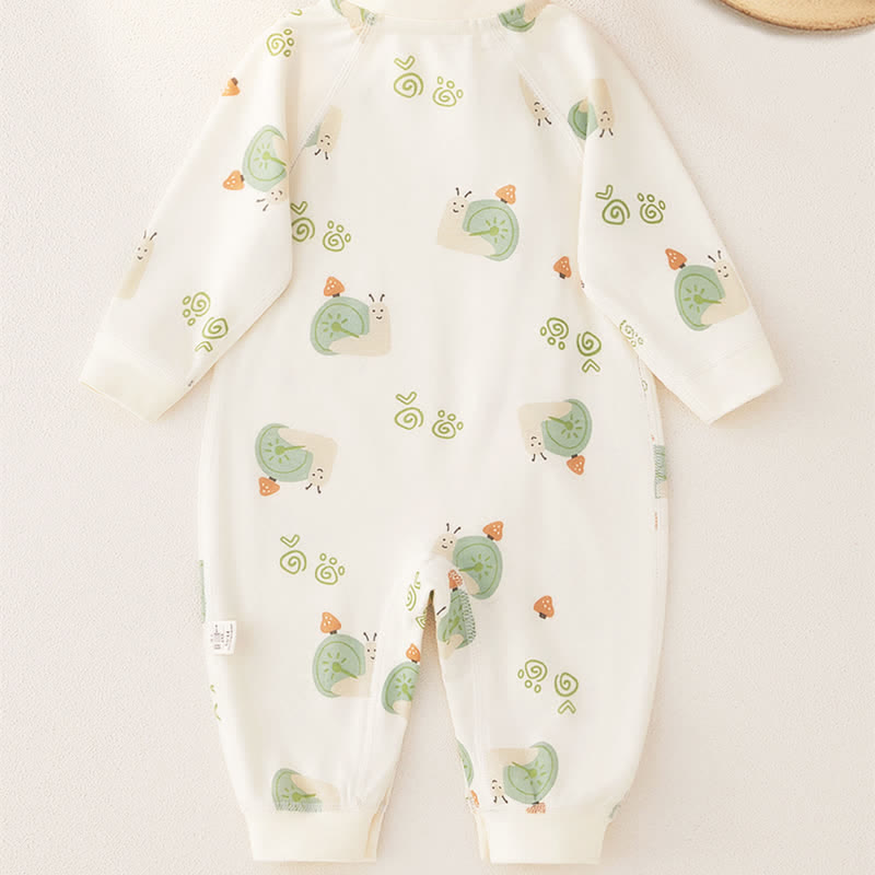 Baby Lovely Mushroom Snail Beige Romper