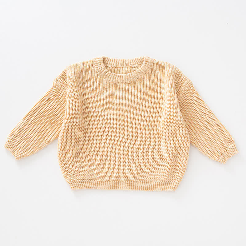 Baby Knitted Solid Color Simple Sweater