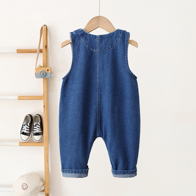 Baby Lovely Bear Heart Denim Overalls