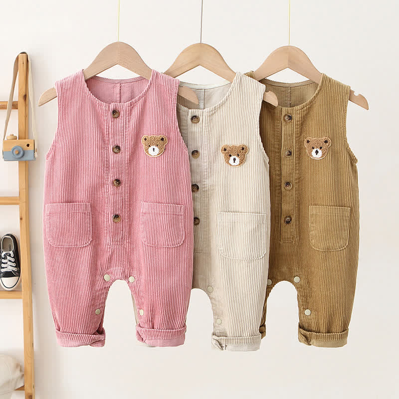 Baby Bear Patch Pocket Corduroy Overalls