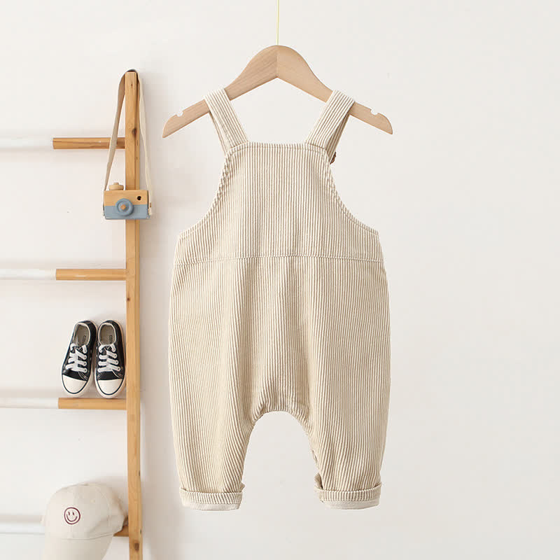 Baby Bear Beige Corduroy Overalls