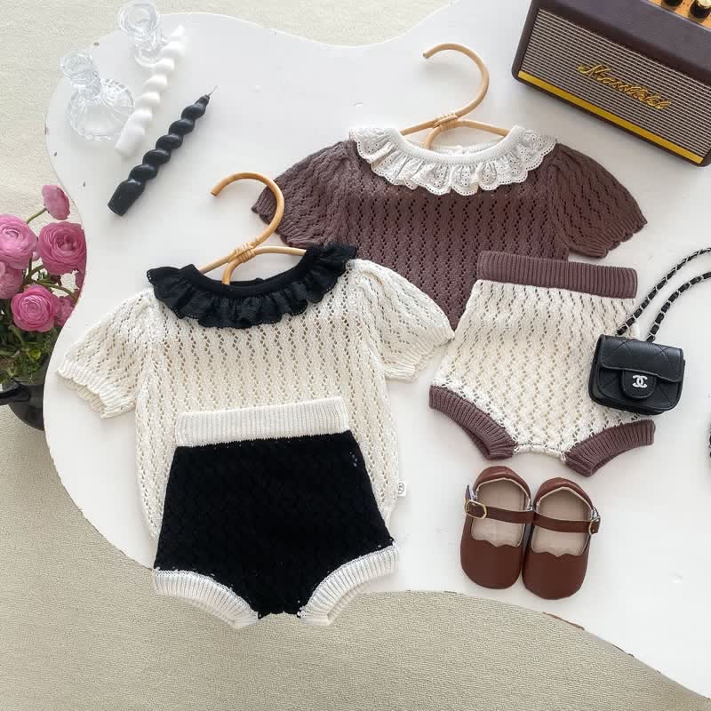 Baby Girl 2-Piece Knit Lace Set