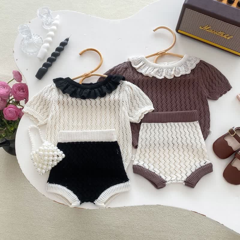 Baby Girl 2-Piece Knit Lace Set