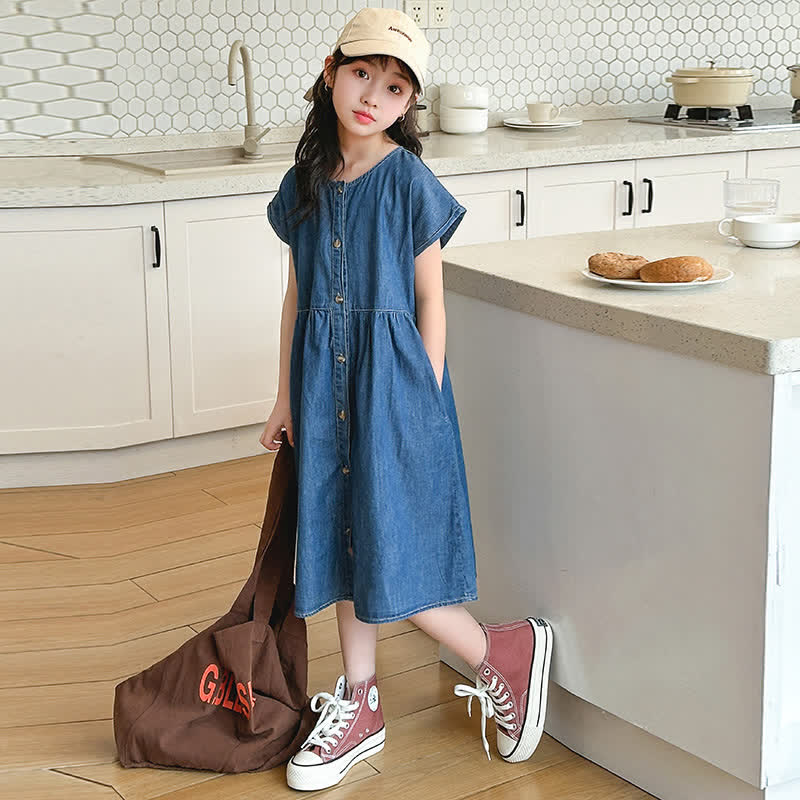 Kid Girl Blue Denim Dress