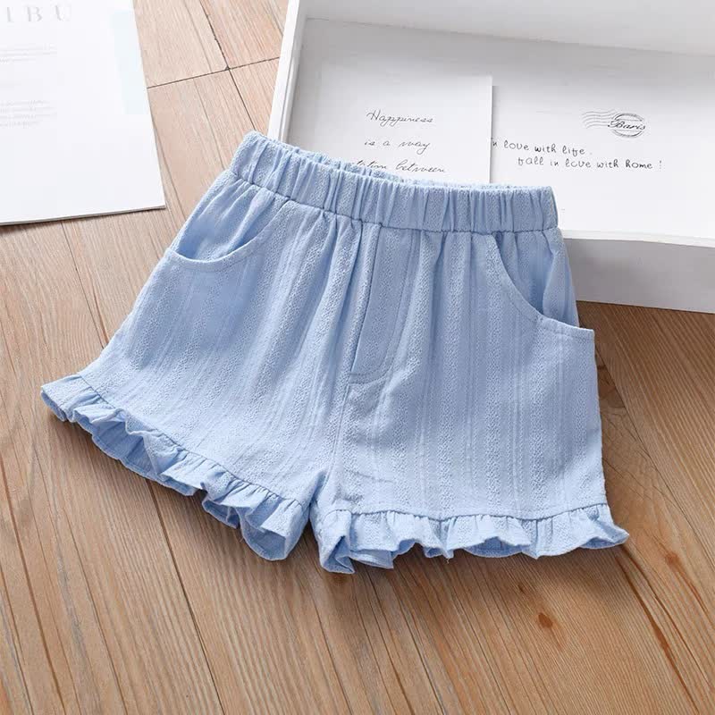 Kid Girl Solid Color Shorts