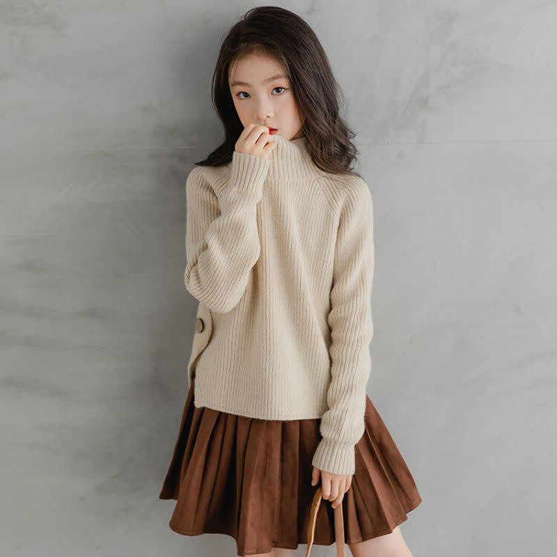 Kid Girl Pullover Knit Turtleneck Sweater