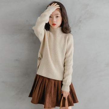 Kid Girl Pullover Knit Turtleneck Sweater