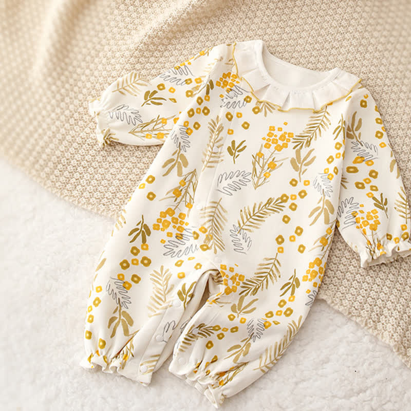 Baby Garden Flower Leaves Romper