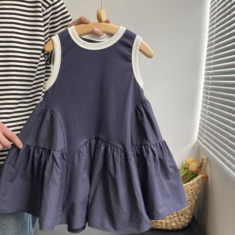 Kid Girl Blue Vest Dress