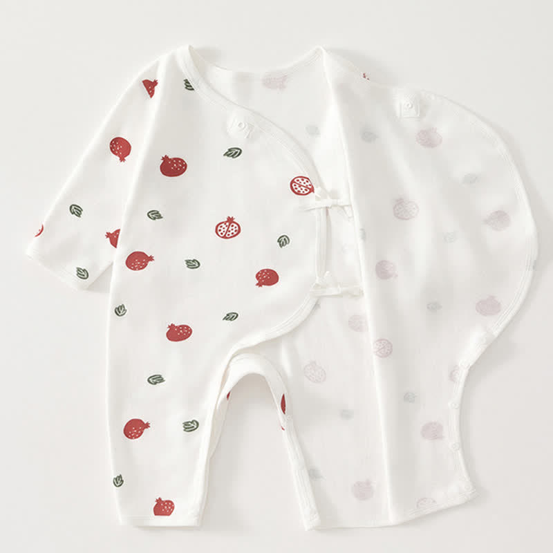 Baby Pomegranate Leaf Kimono Romper