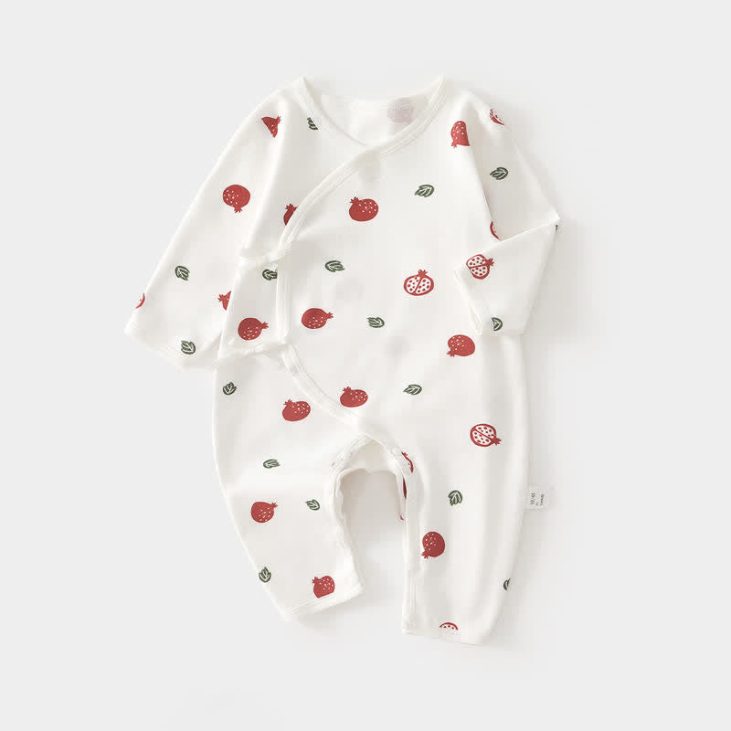 Baby Pomegranate Leaf Kimono Romper