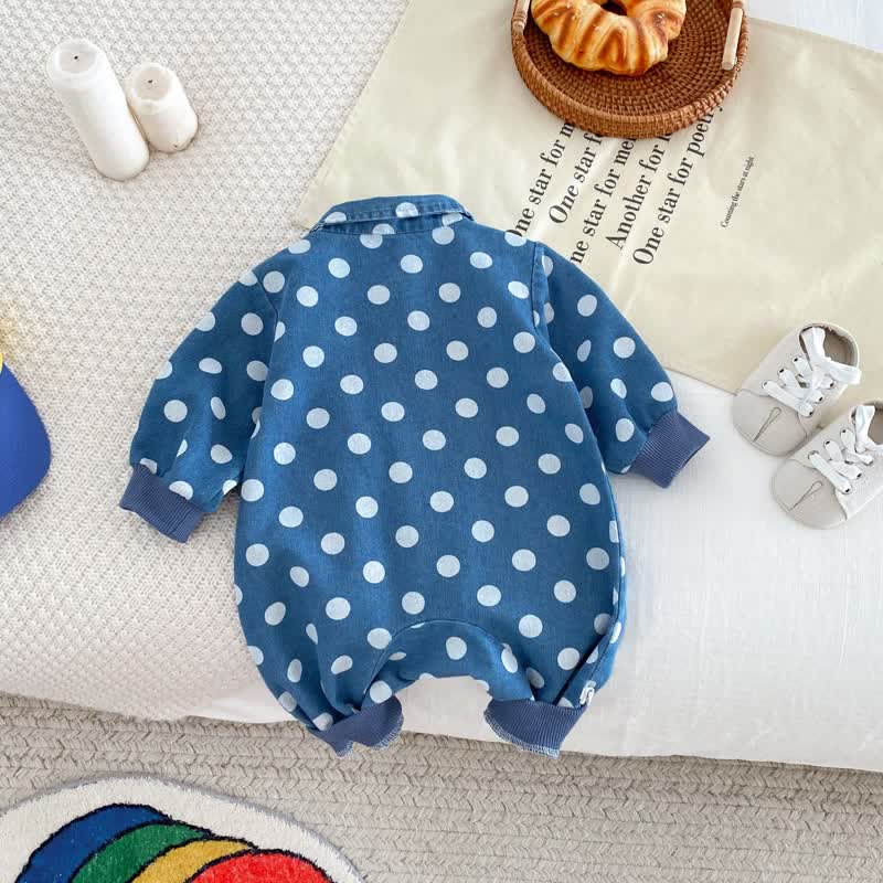 CUTE BOY Baby Bear Denim Romper