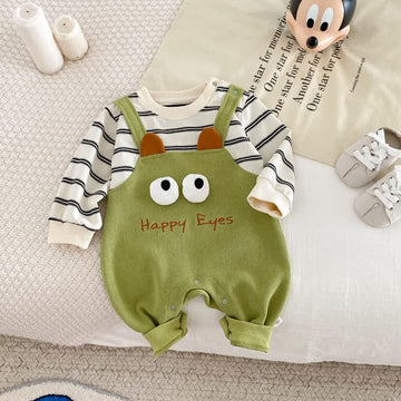 HAPPY EYES Baby Fake 2PCS Striped Romper