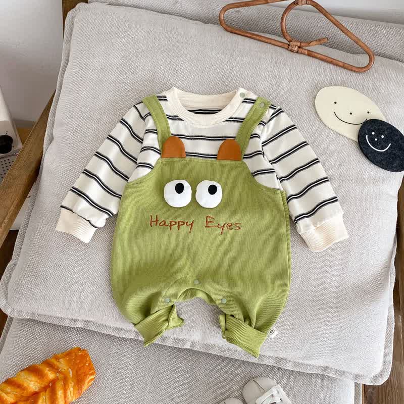 HAPPY EYES Baby Fake 2PCS Striped Romper