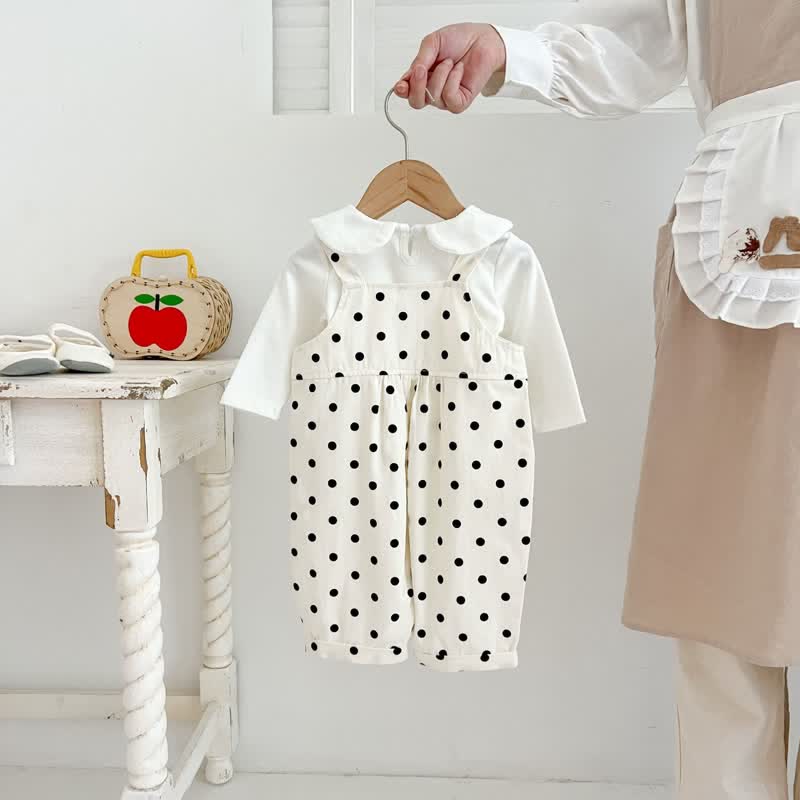 Baby White Dots Sweet Overalls