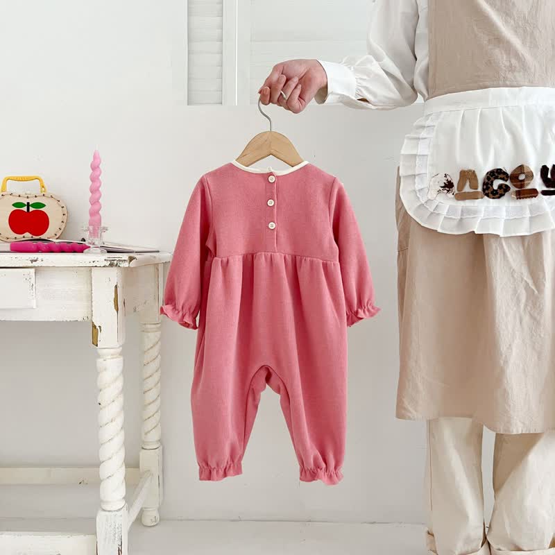 Baby Stringy Selvedge Flower Pink Romper