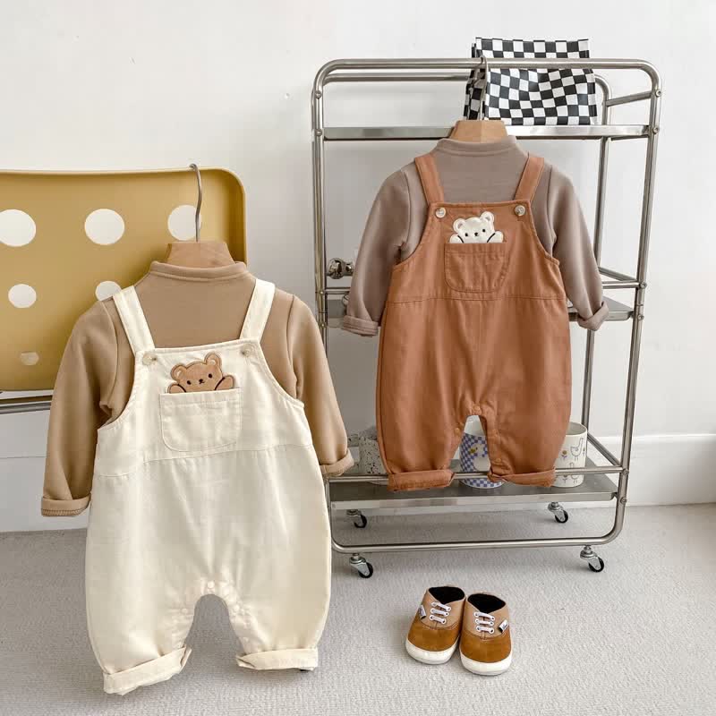 Baby Pocket Cartoon Bear Overalls